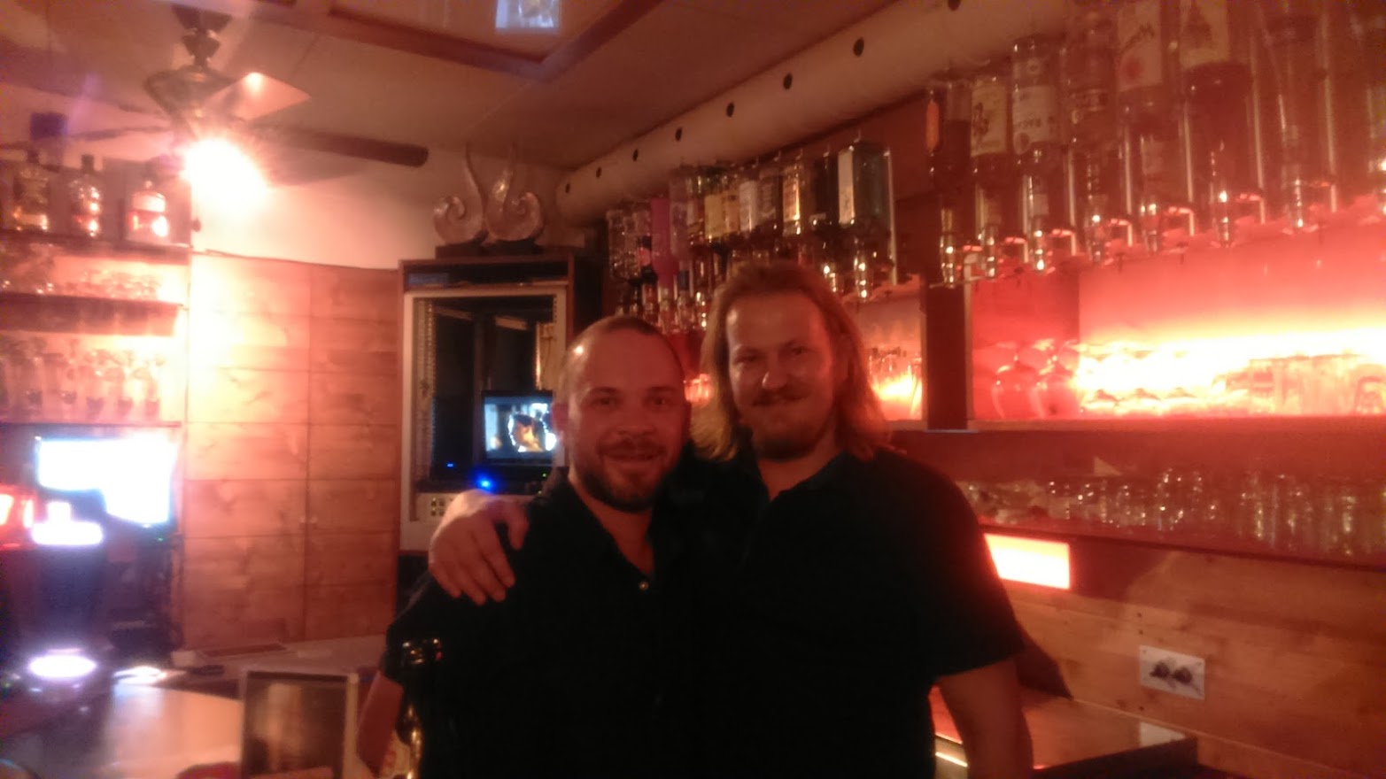 Tim and Christoph at Christoph's bar in Admont Tim and Christoph at Christoph's bar in Admont